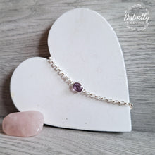 Load image into Gallery viewer, Beautiful Amethyst crystal bracelet made in Sterling Silver by hand in Midlothian
