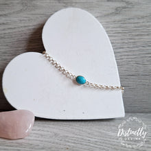 Load image into Gallery viewer, Gorgeous turquoise faceted stone set in Sterling Silver bracelet, a perfect December birthday gift