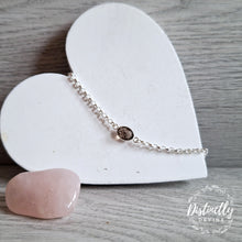 Load image into Gallery viewer, The national gem of Scotland, Smoky Quartz, is the focal point of this beautiful Sterling Silver bracelet