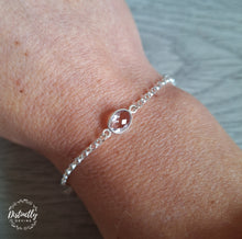 Load image into Gallery viewer, Pink Amethyst is a type of Quartz that is said to have a number of healing qualities including: promoting restful sleep, strengthening the immune system and protecting from negative energy and bad karma. Wear yours in this elegant and simple Sterling Silver bracelet.