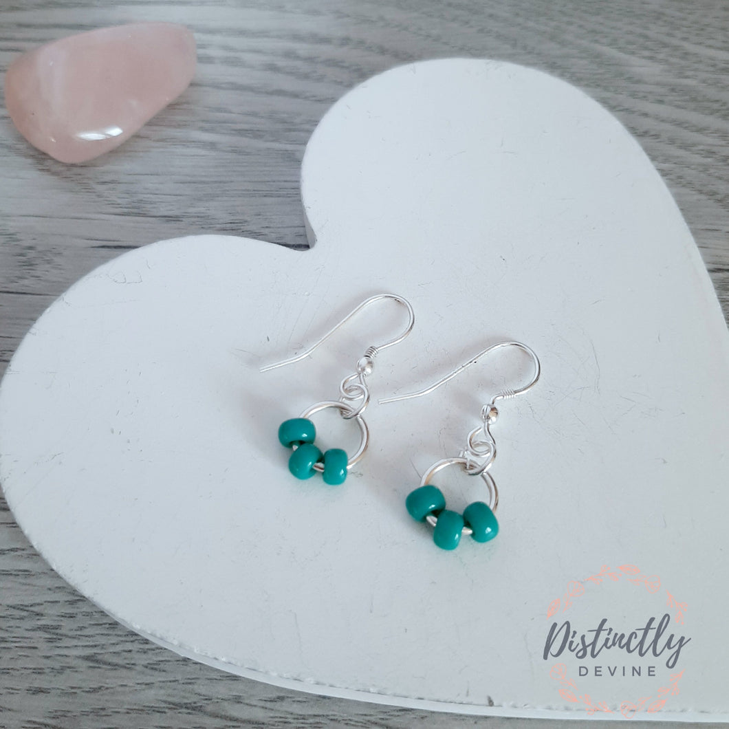 Beaded Drop Earrings in Turquoise