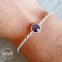 Load image into Gallery viewer, Cubic Zirconia Bracelet in Amethyst
