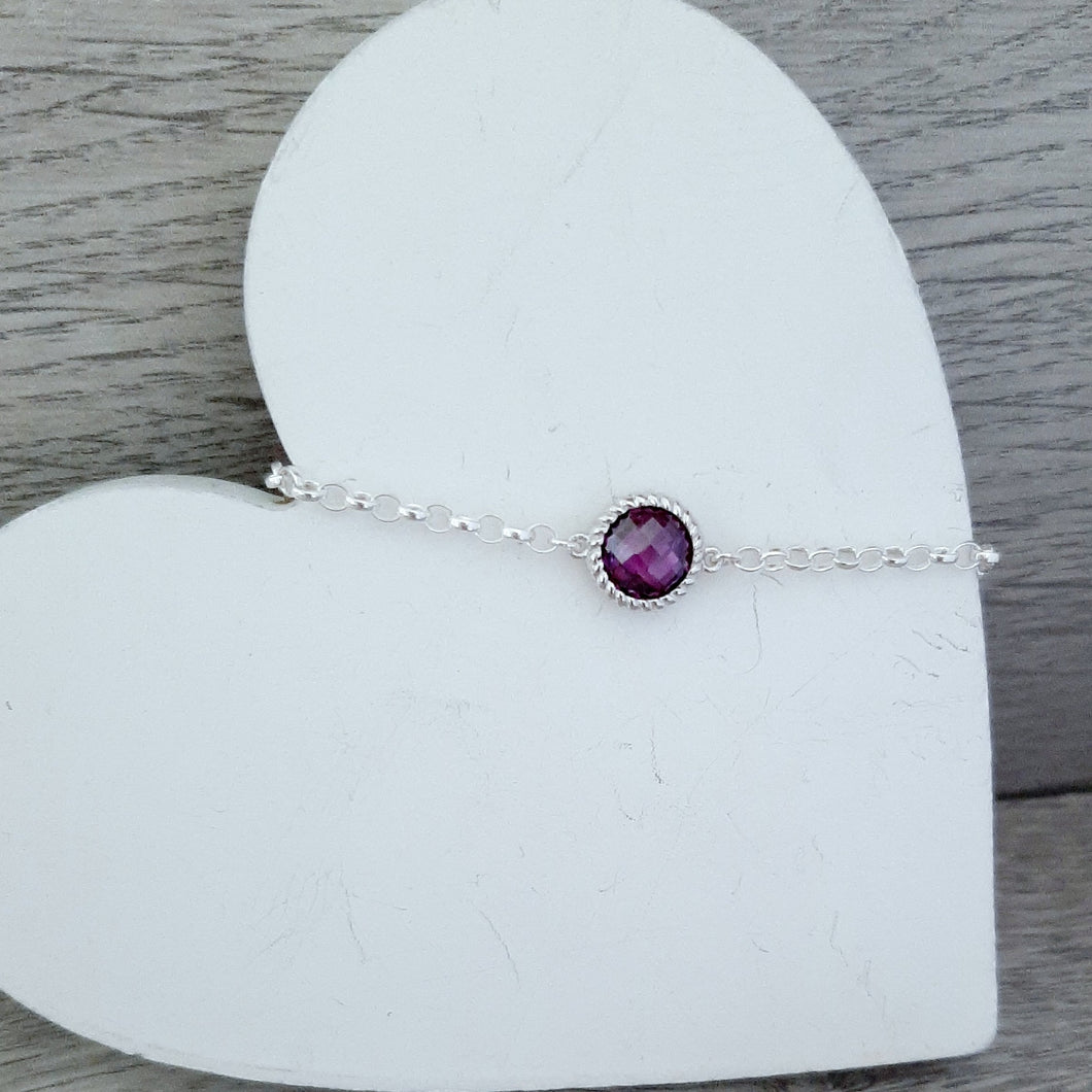 Cubic Zirconia Bracelet in Amethyst